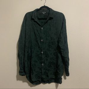 CP Shades green floral button down